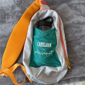 CamelBak x fp movement Gray and Teal Sling Pack with Orange Strap